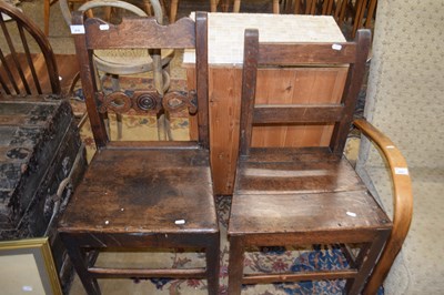 Lot 412 - Two 19th Century oak hard seated country...