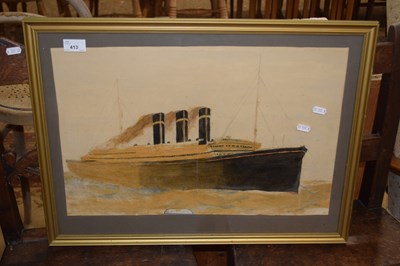 Lot 413 - Early 20th Century watercolour study SS...