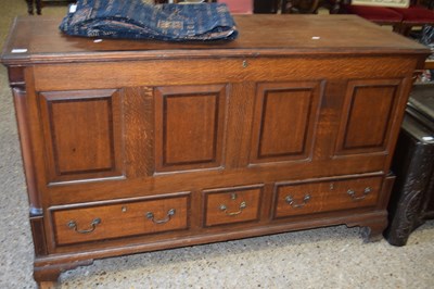 Lot 418 - Georgian oak mule chest with four panelled...