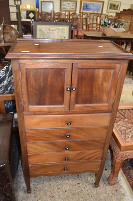 Lot 421 - Late 19th Century mahogany music cabinet with...