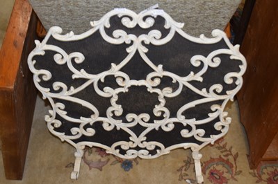 Lot 424 - Iron and meshwork fire screen