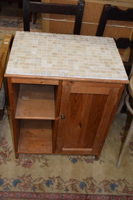 Lot 425 - Small tile topped side cabinet