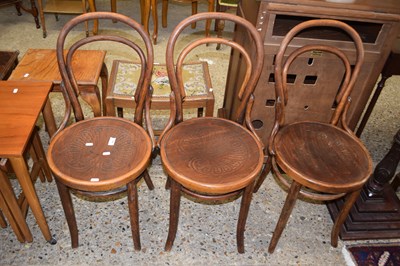 Lot 428 - Three bentwood cafe chairs