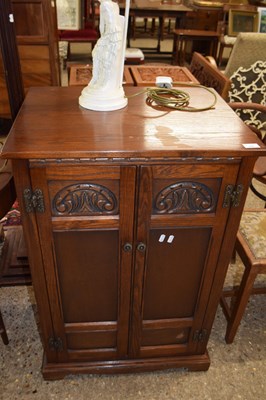 Lot 436 - Oak veneered hi-fi cabinet