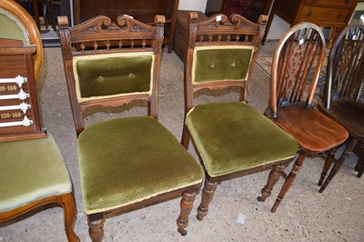 Lot 453 - Pair of late Victorian green upholstered...