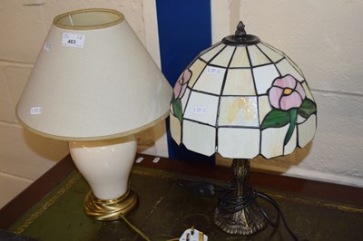 Lot 463 - Tiffany style table lamp and one other (2)