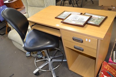 Lot 843 - Modern office desk together with a black...