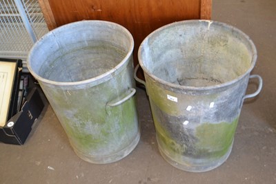 Lot 873 - Pair of galvanised dustbins, no lids