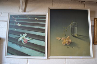 Lot 897 - Pair  of floral still lifes, framed