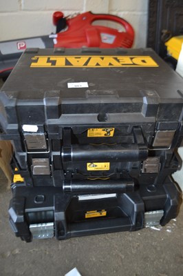 Lot 903 - Three black tool storage boxes