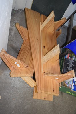 Lot 938 - Quantity of pine wall shelves and brackets