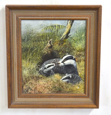 Lot 69 - David Feather (British, b.1952), Badger with...