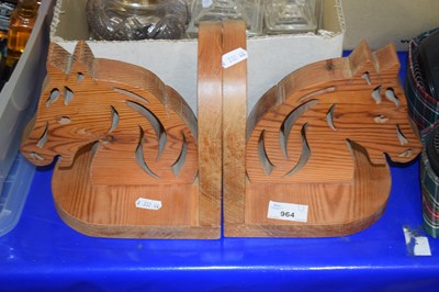 Lot 964 - Pair  of horse shaped bookends