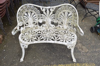 Lot 971 - Small cast aluminium garden bench