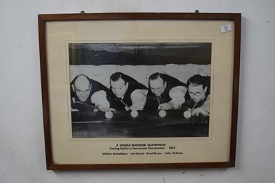 Lot 20 - Black and white photograph 'World Snooker...
