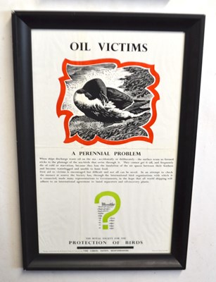 Lot 118 - RSPB original poster,"Oil Victims",circa1950s,...