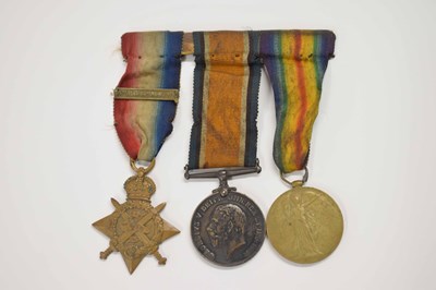 Lot 1 - First World War British medal trio group...