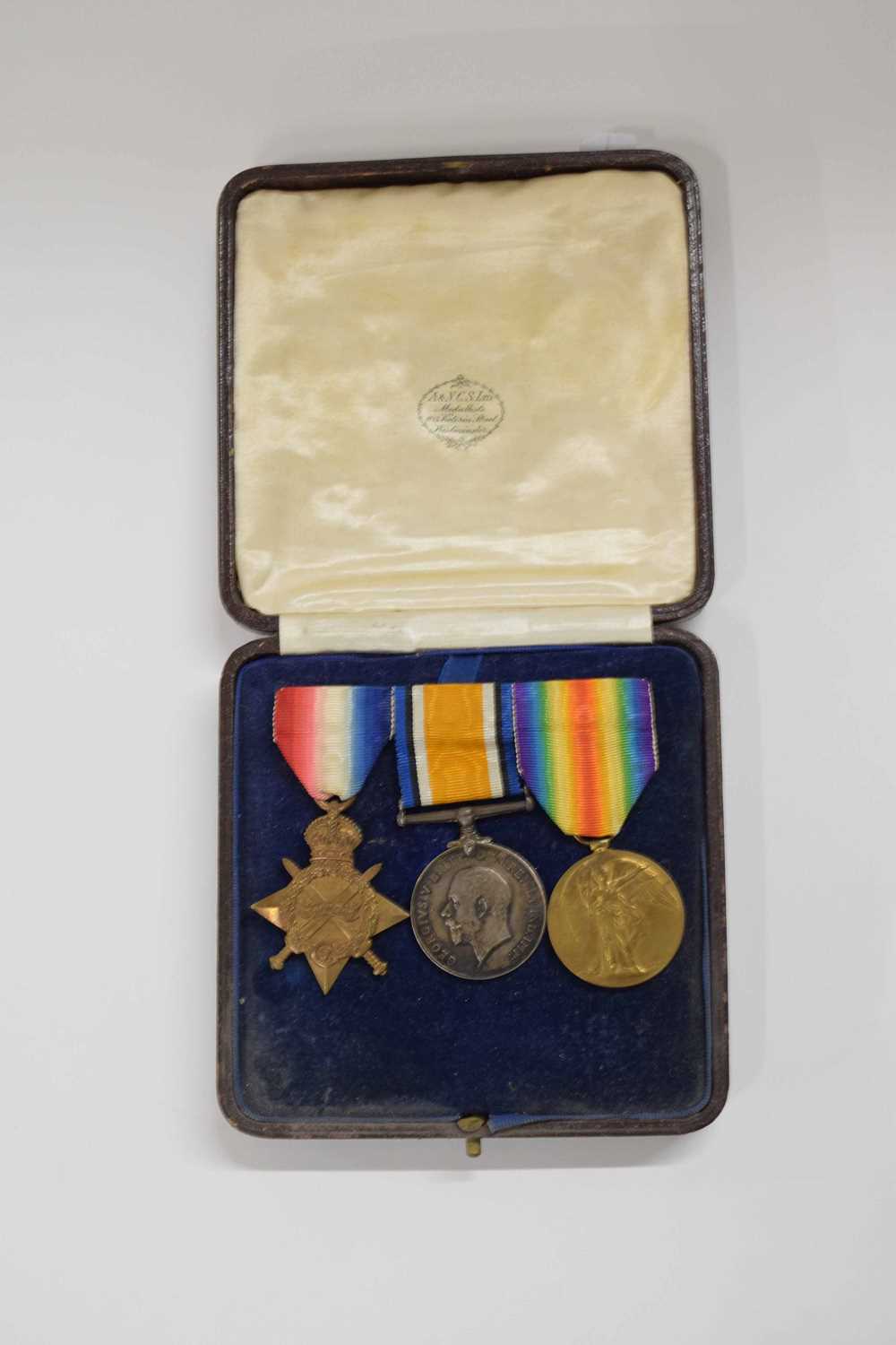 Lot 2 - First World War British trio medal group...