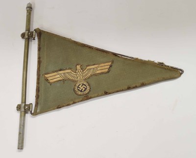 Lot 60 - WWII Third Reich Wehrmacht car flag pennant,...