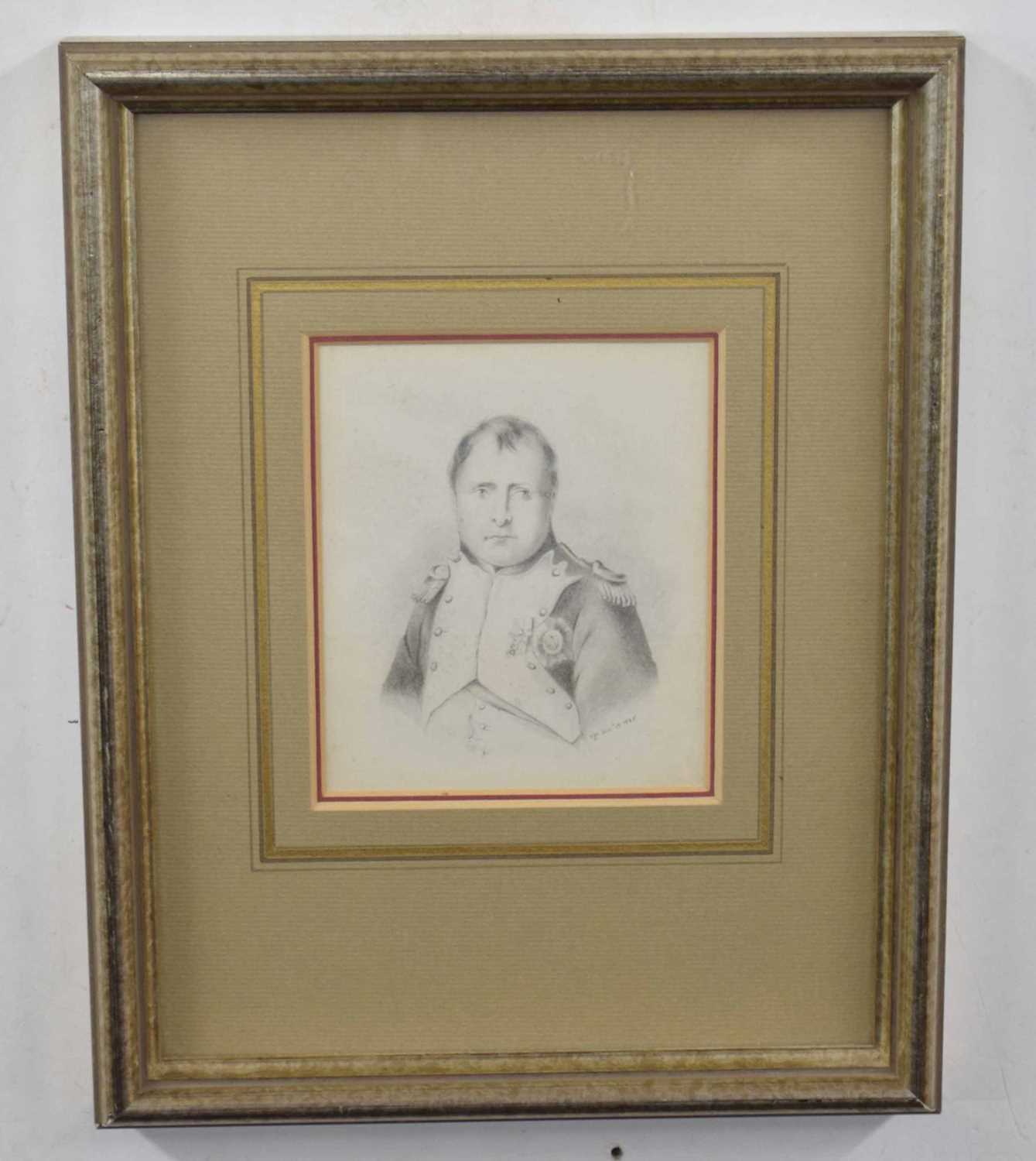 Lot 79 - 19th century framed pencil drawing of Napoleon...