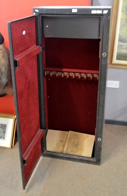 Lot 163 - Metal gun cabinet, ten guns with inside safe,...