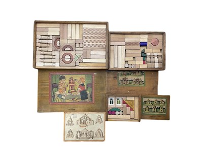 Lot 267 - Three vintage sets of wooden building and...