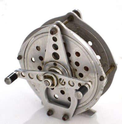 Lot 142 - unmarked aluminium fishing reel