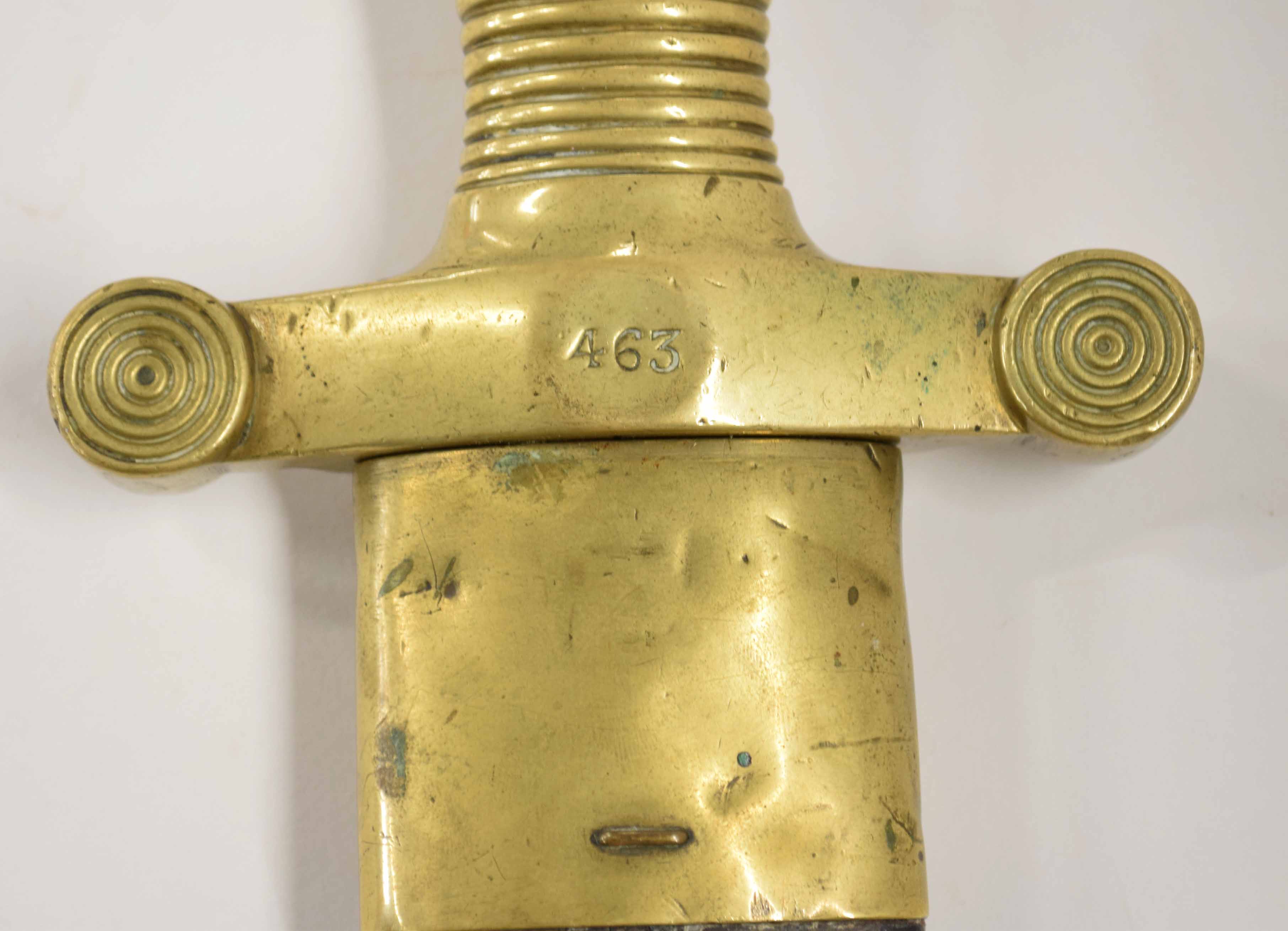 Lot 109 French 1831 model artillery short sword with