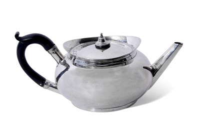 Lot 15 - George III tea pot of compressed circular form...