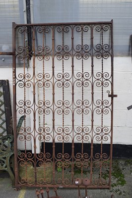 Lot 95 - Large decorative iron gate, width approx 110cm...