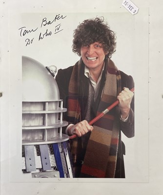 Lot 296 - A framed full colour 8x10" still of Dr Who,...