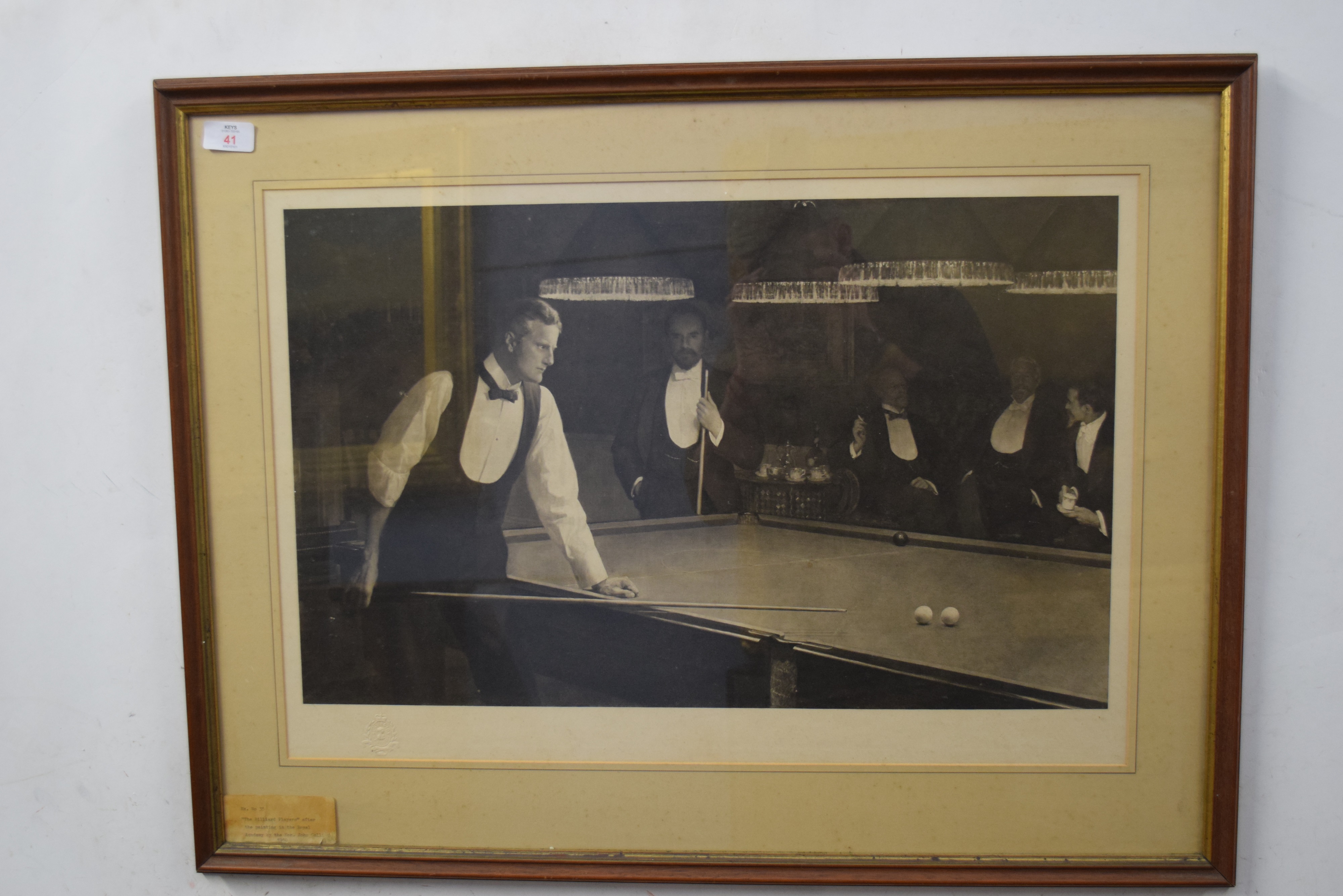 Lot 41 After John Collier, 'The Billiard Player',