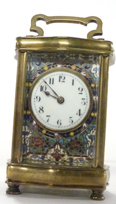 Lot 442 - A 20th century brass cased carriage clock with...