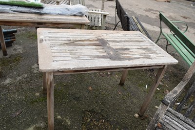 Lot 134 - Garden table, length 110cm x 65cm x 75cm