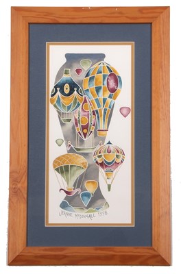 Lot 67 - Moorcroft style ballooning watercolour signed...
