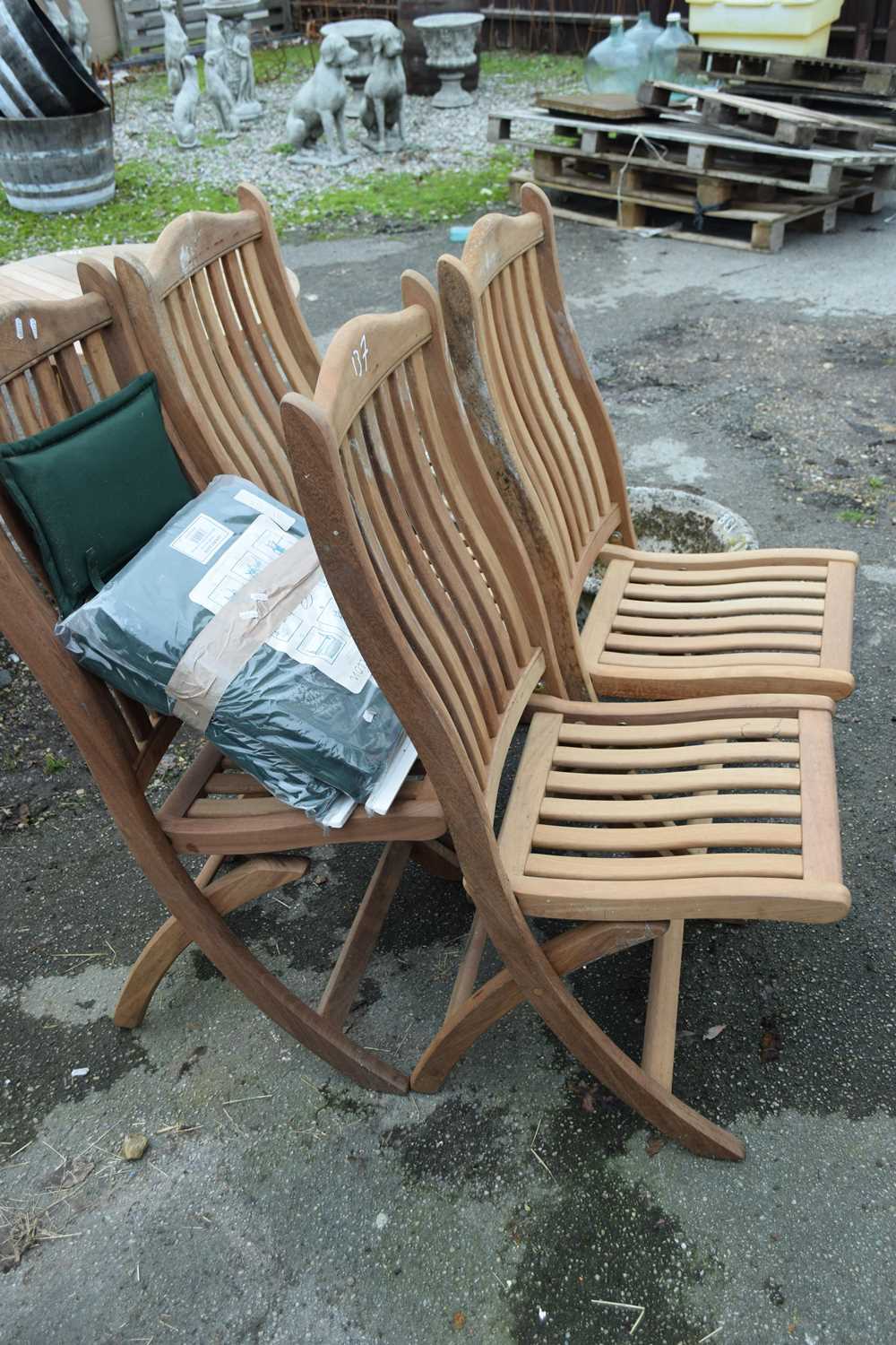 Lot 137 - Set of Alexander Rose garden chairs with seat...