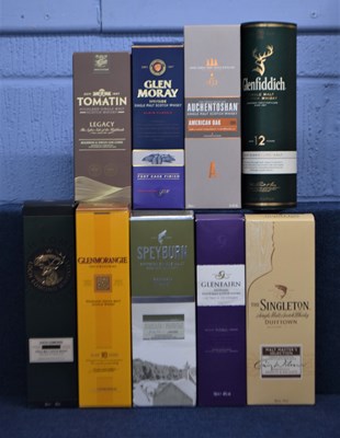 Lot 269 - Nine bottles of whisky to include Glenfiddich,...