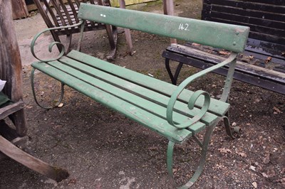 Lot 142 - Garden bench with iron ends, width approx 155cm
