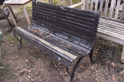 Lot 143 - Garden bench with iron ends, width 152cm