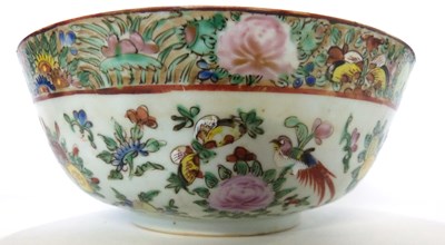 Lot 316 - Cantonese porcelain bowl with Famille Rose...