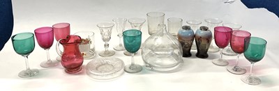 Lot 366 - A group of glass wares including 19th Century...