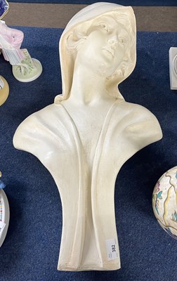 Lot 382 - Large Art Nouveau style plaster bust of a...