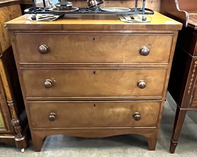 Lot 564 - A Victorian mahogany chest of three drawers,...