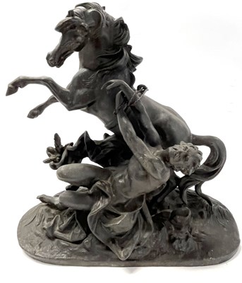 Lot 518 - A Spelter figure of a classical scene of...