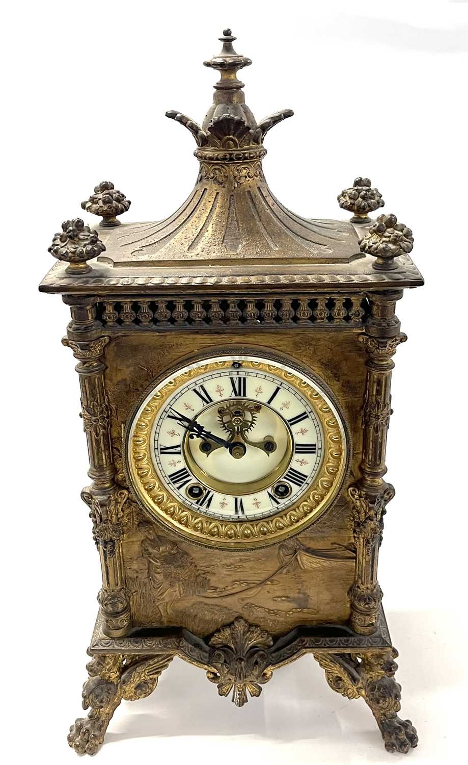 Lot 419 Brass mantel clock