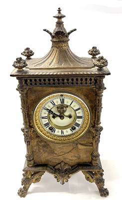 Lot 419 - Brass mantel clock