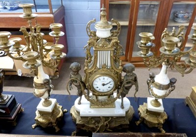 Lot 404 - 19th Century French Empire style clock...