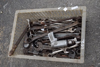 Lot 162 - Large quantity of spanners and a pneumatic air...