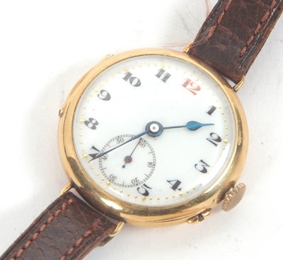 Lot 316 - An 18ct gold wristwatch hallmarked inside the...