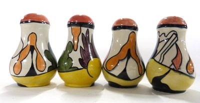 Lot 424 - Two salt and pepper by Lorna Bailey, decorated...